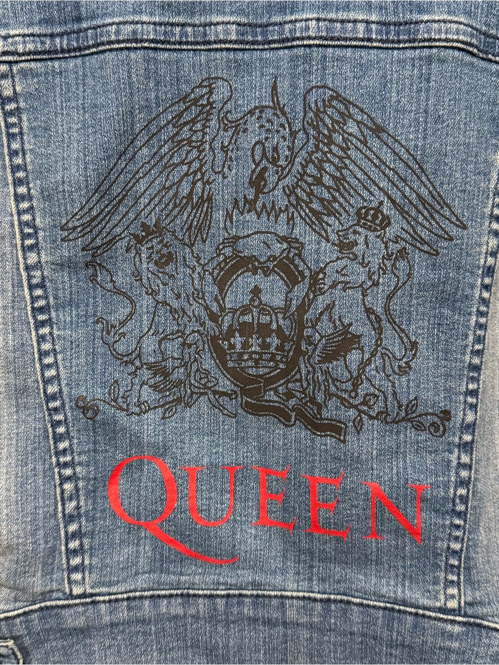Queen Official Merch Cropped Denim Hooded Jacket Size M, Vintage Classic Rock - Picture 9 of 11